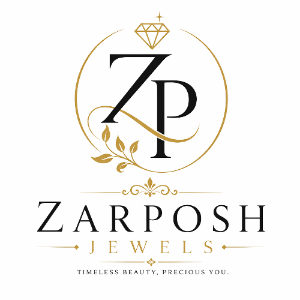 Zarposh Jewels logo with decorative elements on a white background